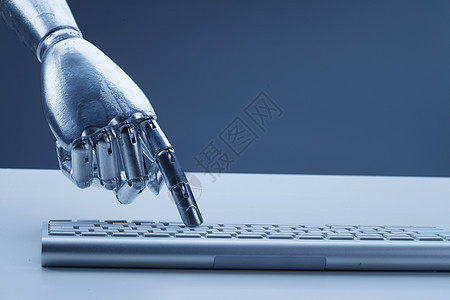 数码科技智能机械手与键盘图片