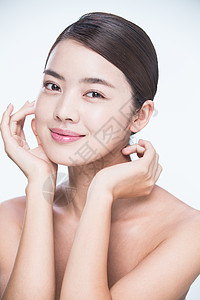 摄影亚洲个人护理青年女人妆面肖像图片