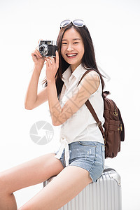 独立旅途东方人青年女人旅行图片