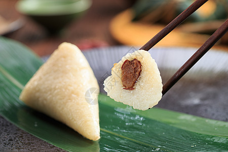 中国传统节日端午节日美食白米红枣粽背景