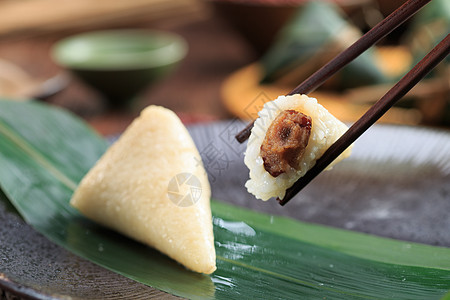 大枣粽子端午节日美食白米红枣粽背景