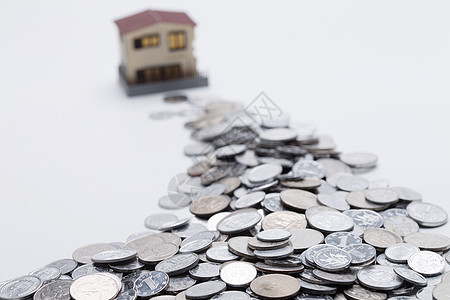 房子模型创造力储蓄硬币和房屋模型图片