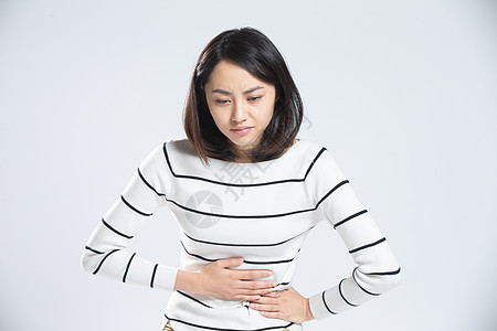 亚洲人青年人水平构图青年女人肚子疼图片