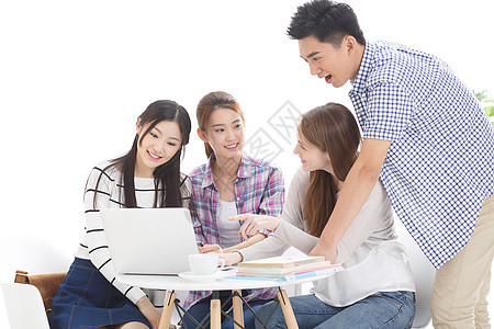 青年女人信心成年人年轻的大学生在使用电脑图片