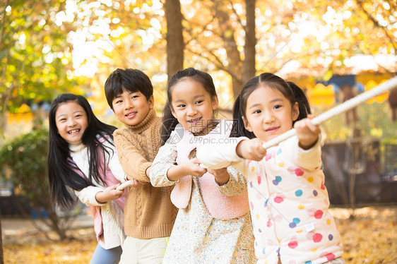 五个人度假成一排小学生在拔河比赛图片