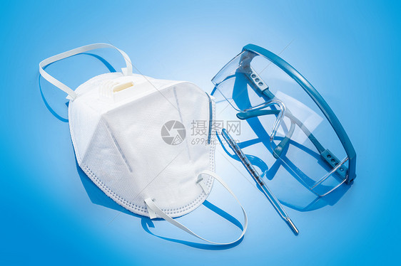 疫情防护口罩和护目镜图片