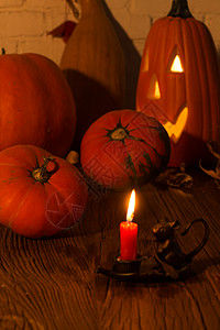 秋天卡通背景可爱的食物摄影南瓜灯背景