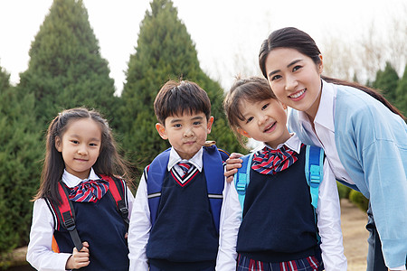 幼儿园老师私立学校老师和学生背景