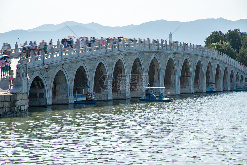 都市风景水彩色图片北京颐和园图片