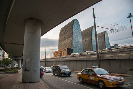 水平构图天空摄影北京西直门建筑群图片