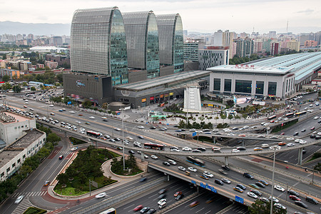 北京西直门建筑群和道路图片