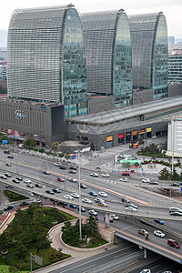 北京西直门建筑群和道路高清图片