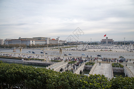 北京历史博物馆汽车大城市首都北京广场背景