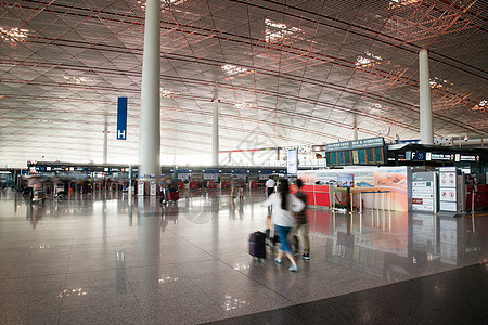 首都新机场运输大楼航空业新的北京首都国际机场大厅背景