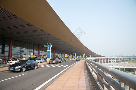 站台地标建筑北京首都国际机场背景