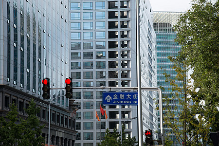 旅游文字素材北京西直门建筑群和道路背景