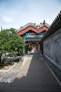 院子墙壁公园房屋建筑北京恭王府背景