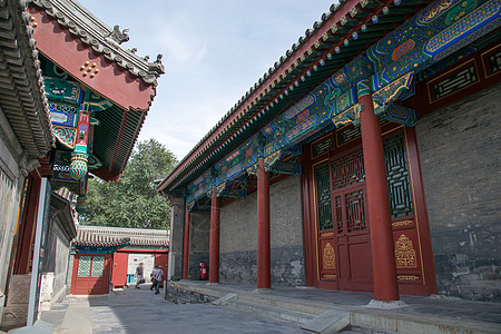 院子墙壁亚洲天空日光北京恭王府背景