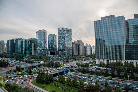 北京市特色地标人造建筑文化都市风景北京市东直门建筑群背景