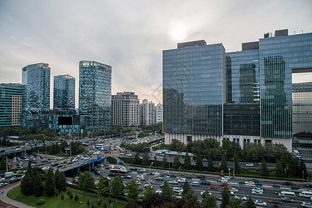 北京市特色地标都市风景创造力户外北京市东直门建筑群背景