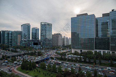 北京市特色地标环岛文化当地著名景点北京市东直门建筑群背景