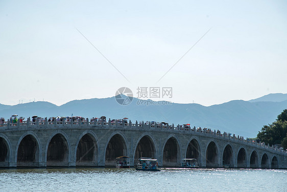 城市旅游胜地风景北京颐和园十七孔桥图片