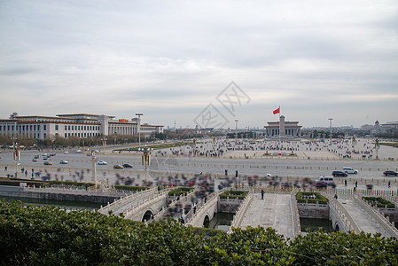 北京历史博物馆建筑外部旅游主义北京广场全景背景