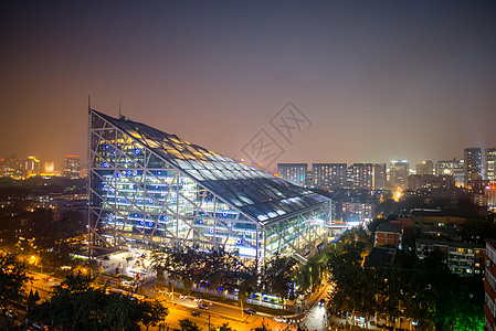 路夜景建筑外部无人大城市北京侨福芳草地大厦夜景背景