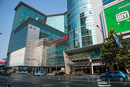 通路楼群广告牌北京城市建筑图片