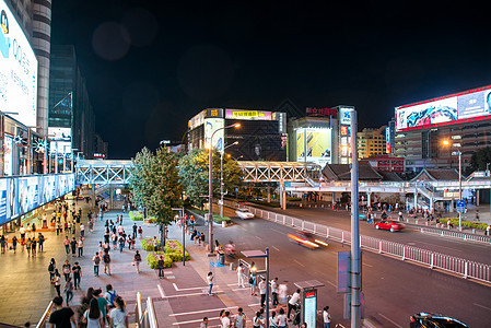 都市风光橱窗摄影北京商业街夜景图片