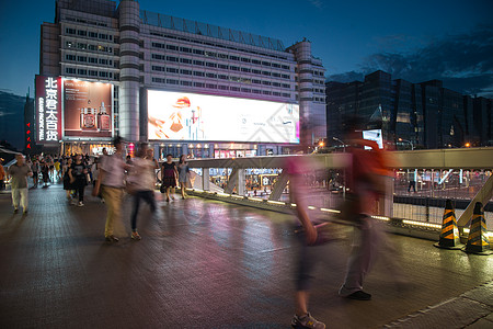 高层建筑夜景摄影人造建筑发展北京商业街夜景背景