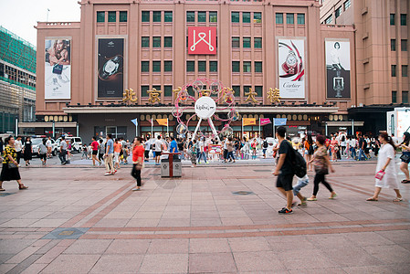 路海报购物中心摄影旅行北京王府井大街背景