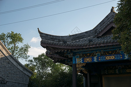 下雪屋檐江苏无锡景区风景背景