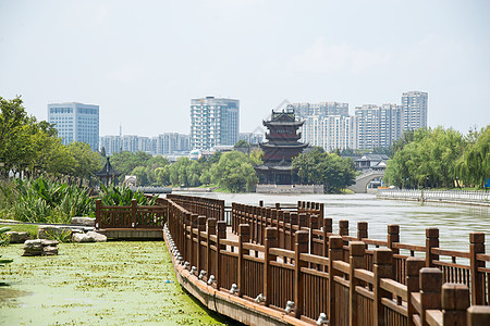 古典式古城城市江苏省淮安清江浦中洲岛图片