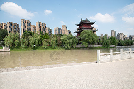 户外风景景点江苏淮安清江浦中洲岛背景