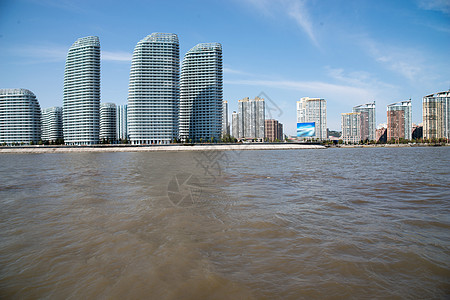 江水鸭绿江旅游胜地辽宁省丹东风光背景图片