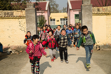 教育东方人环境乡村小学生在放学回家图片