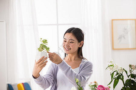 活力插画彩色图片青年人放松青年女人的家庭生活背景