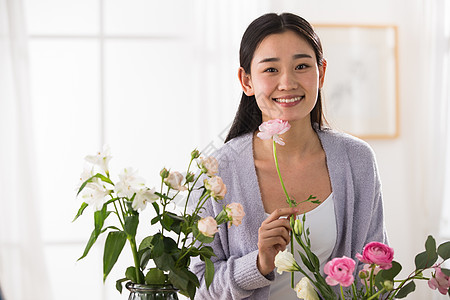 健康生活方式青年人活力青年女人的家庭生活图片