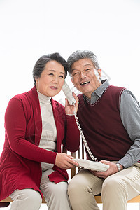 互联网毛衣通讯老年夫妇过新年图片