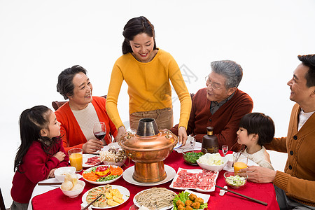 元旦快乐素材春节满意关爱幸福家庭过年吃团圆饭背景