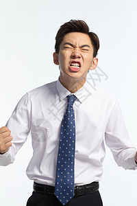 背景分离亚洲人成年人表情愤怒的商务青年男人图片