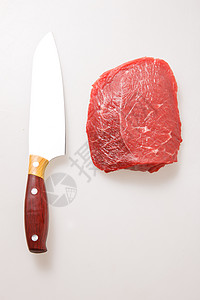 不锈钢纹理肉和刀背景