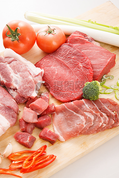 饮食大量物体垂直构图肉和蔬菜图片
