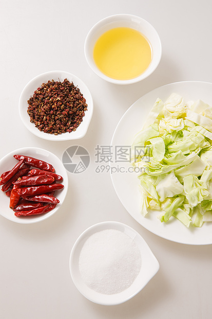 调味品食物状态膳食炒圆白菜的食材图片