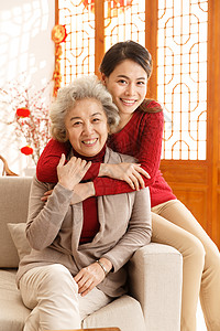 老年女人亚洲25岁到29岁幸福快乐的母女图片