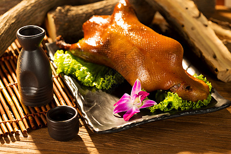 北京烤鸭营养柴火鸡高清图片