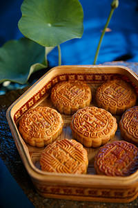 传统节日食材彩色图片月饼图片