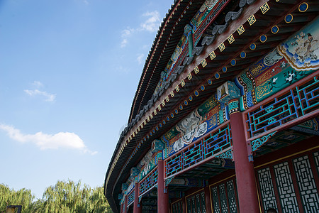 下雪屋檐传统文化摄影北京北海公园背景