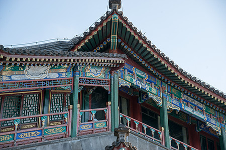 古老的屋檐北京北海公园图片